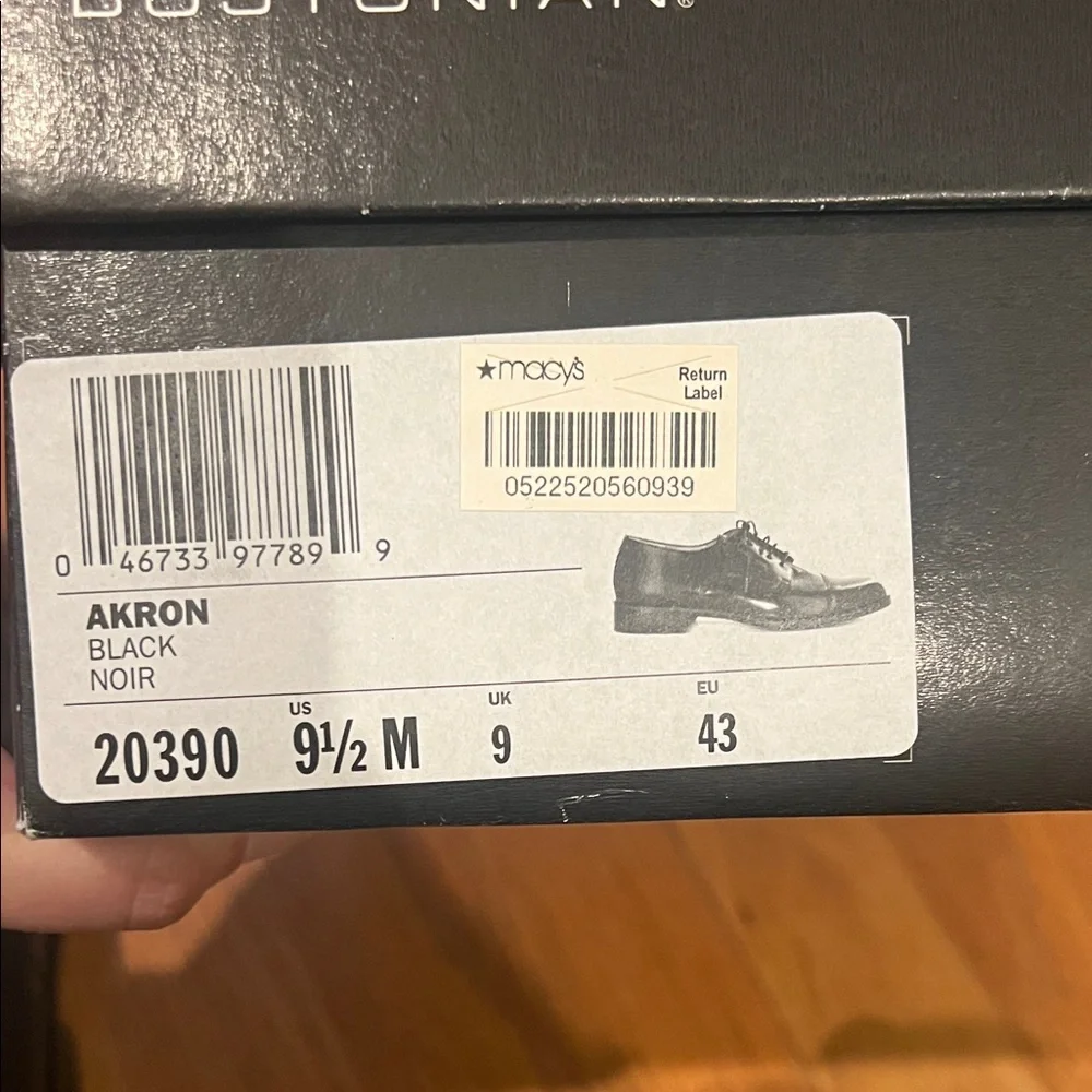 Bostonian Black Leather Men's Dress Shoes - Picture 5 of 5